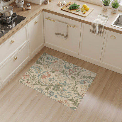 Vintage Floral Beige Area Rug