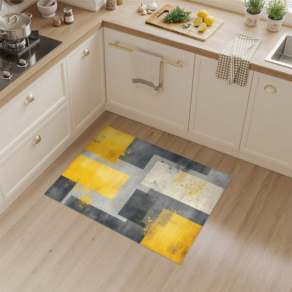 Geometric Modern Yellow Grey Geometric Abstract Area Rug