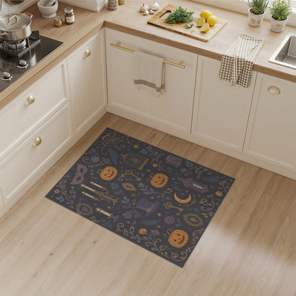 Gothic Halloween Floral Vintage Area Rug