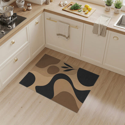 Brown Tan Abstract Organic Area Rug