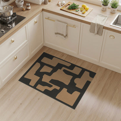 Tan Abstract Form Area Rug