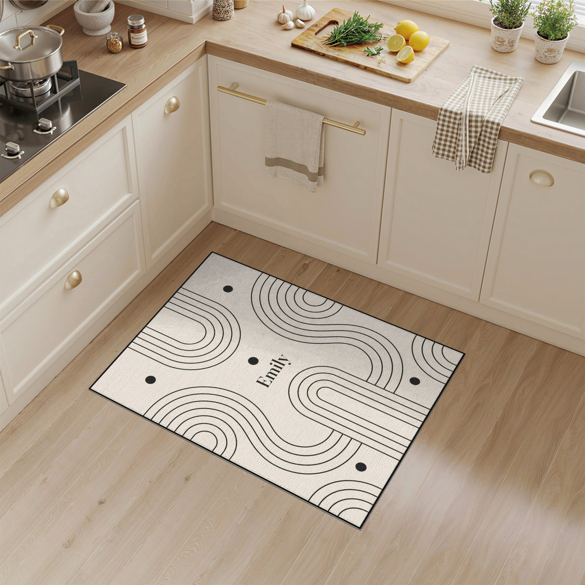 Emily Beige Geometric Area Rug