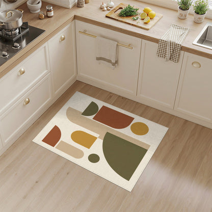 Geometric Brown Tan Brown and Tan Area Rug