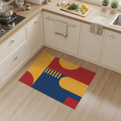 Multi-color and Patterns Bold Geometric Color Block Area Rug