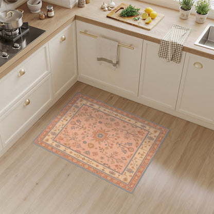 Pink Floral Medallion Floral Vintage Area Rug