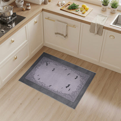 Purple Bat Vine Border Area Rug