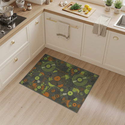 Neon Vinyl Record Area Rug