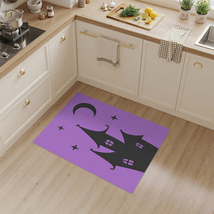 Purple Haunted Castle Kids Rug