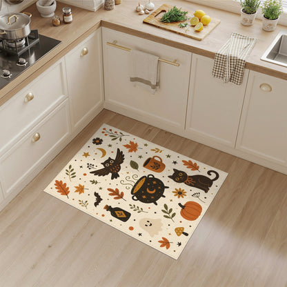 Halloween Kids Cartoon Washable Kids Cartoon Area Rug