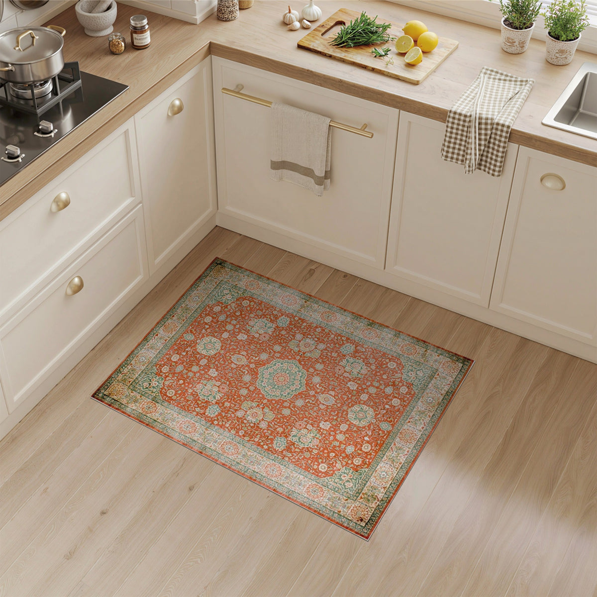 Red Traditional Persian Floral No. 6 Area Rug
