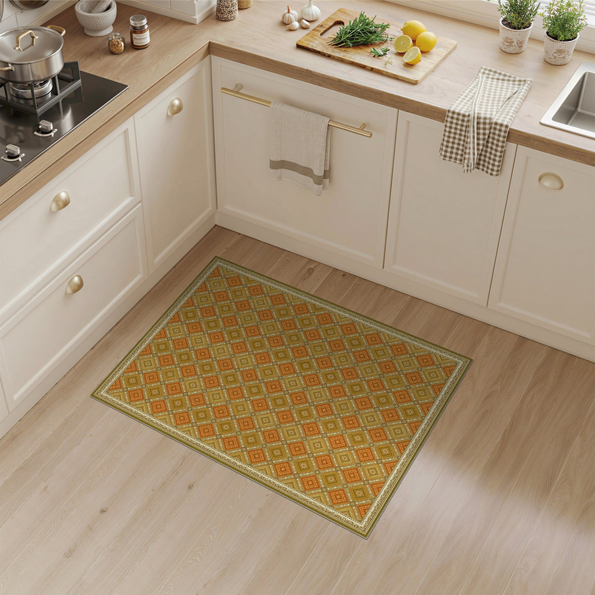 Orange Southwestern Geometric Area Rug