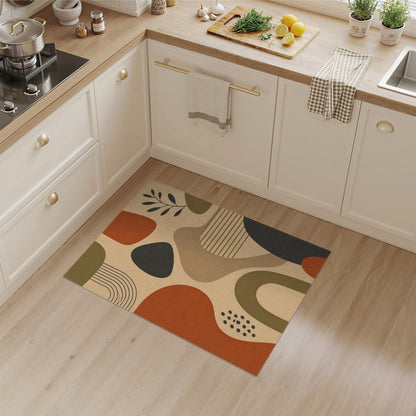 Earthy Abstract Area Rug in Brown Tan