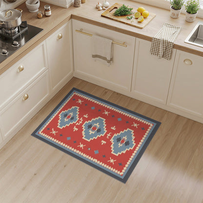 Red Southwestern Geometric Area Rug