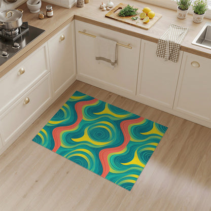 Blue Teal Swirl Abstract No. 4 Area Rug
