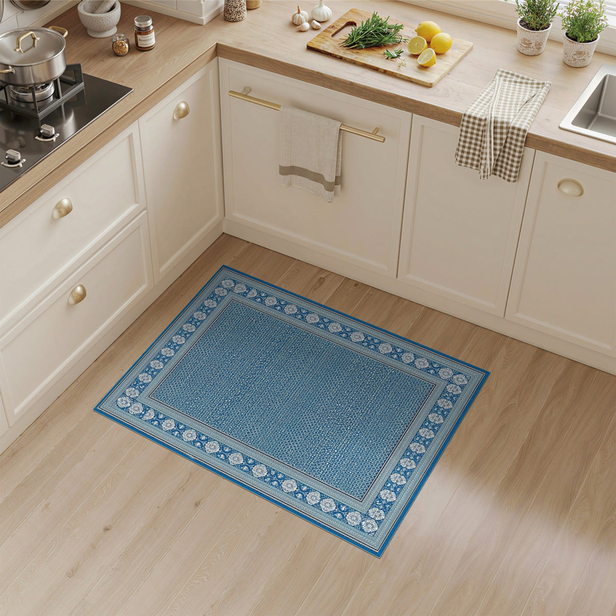Blue and Teal Traditional Persian Blue Traditional Persian Area Rug