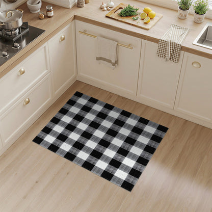Black and White Black and White Checkered Geometric Area Rug