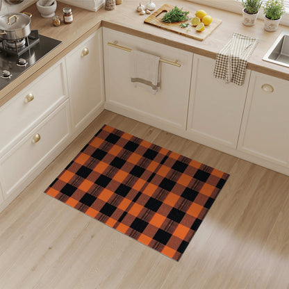 Black Orange Black Buffalo Plaid Area Rug