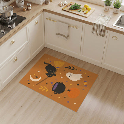 Black Cat Halloween Kids Cartoon Rug