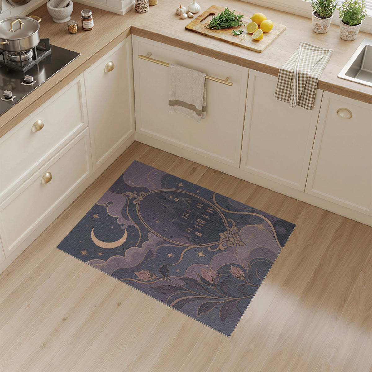 Mystical Castle Purple Area Rug
