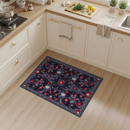 Red Celestial Planets Area Rug