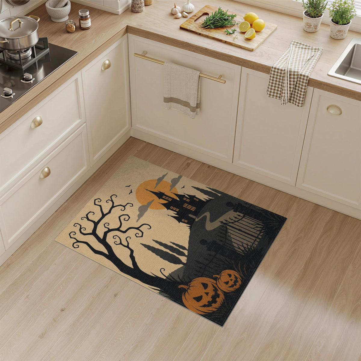 Multi-color and Patterns Haunted Mansion Halloween Area Rug