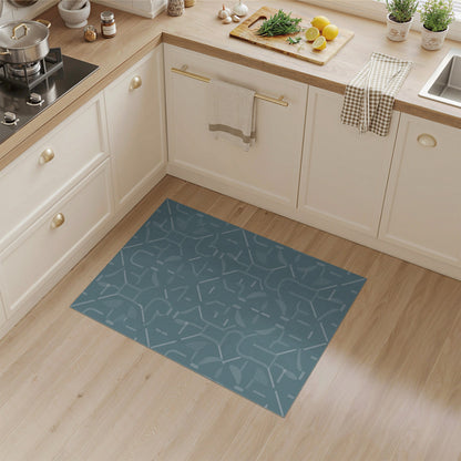 Teal Geometric Symmetrical Area Rug