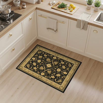 Floral Vintage Gold Floral Vintage Area Rug