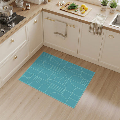 Teal Geometric Modern Blue and Teal Area Rug