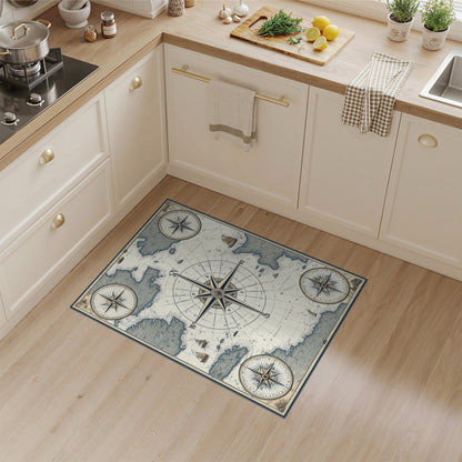 Nautical Vintage Nautical Compass Area Rug
