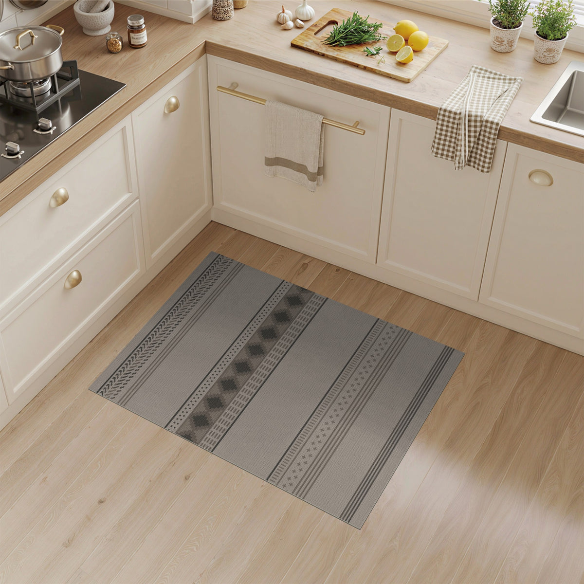 Beige Southwestern Geometric Area Rug
