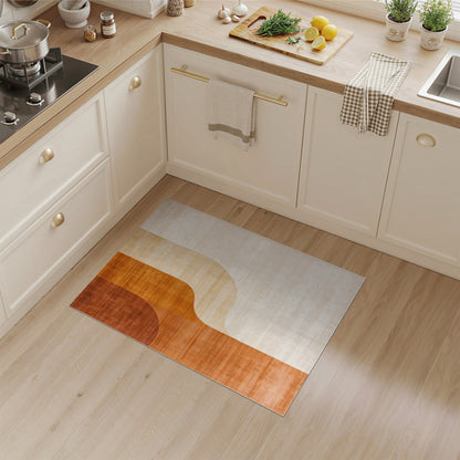 Abstract Area Wave Abstract Orange Wave Area Rug
