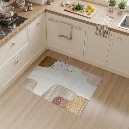Abstract Neutral Beige Area Rug