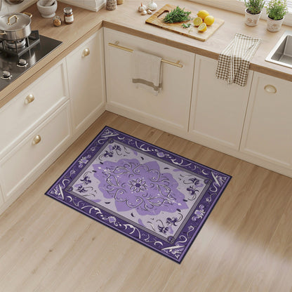 Purple Traditional Persian Purple Persian Medallion Area Rug