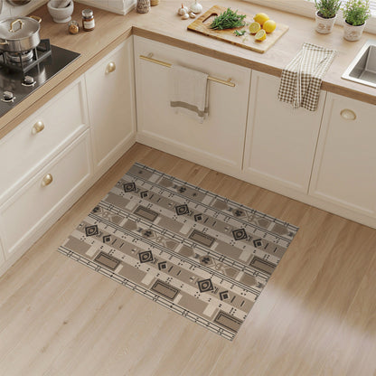 Geometric Modern Brown Geometric Tribal Area Rug