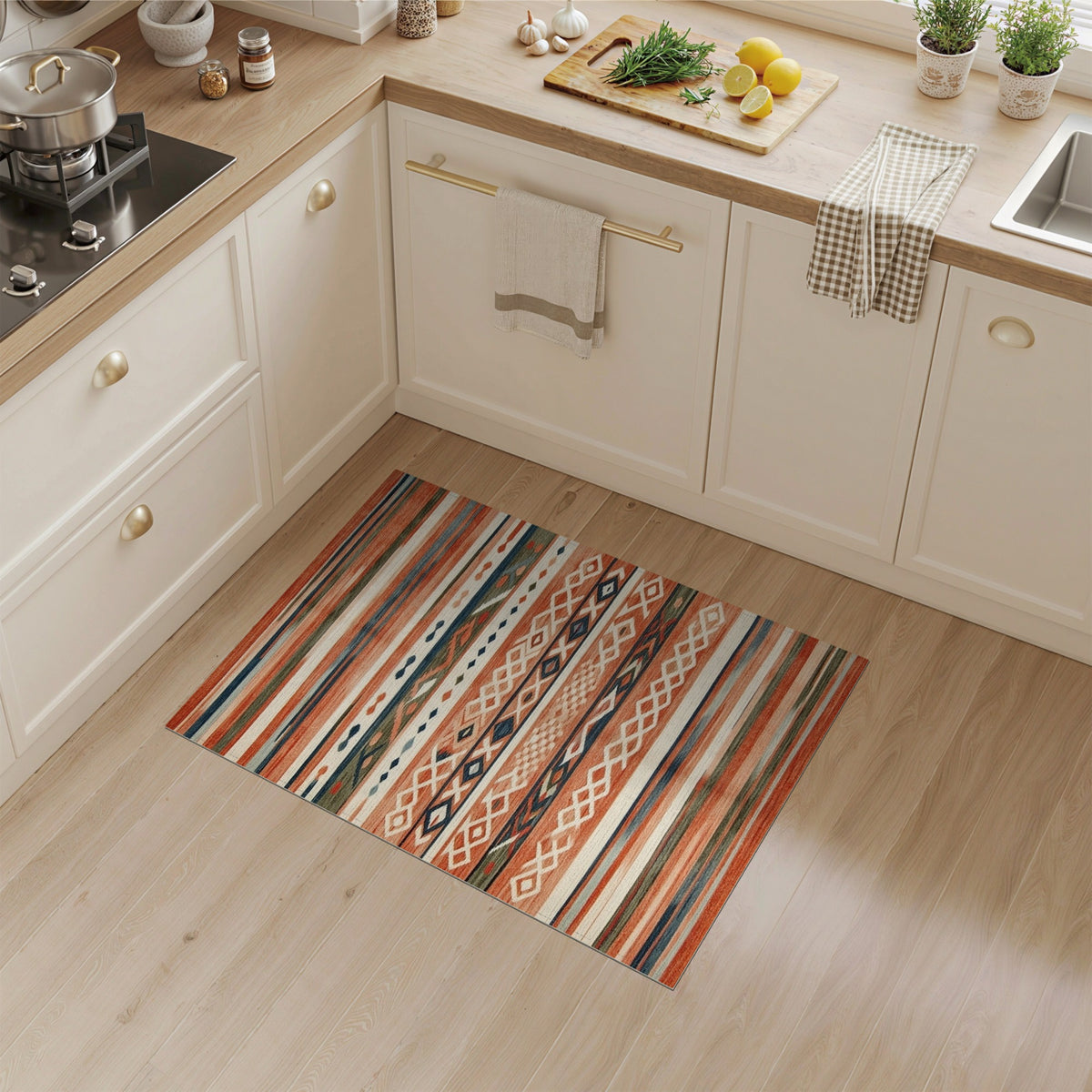 Southwestern Orange Geometric Area Rug