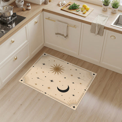 Boho Celestial Sun Moon Stars Area Rug
