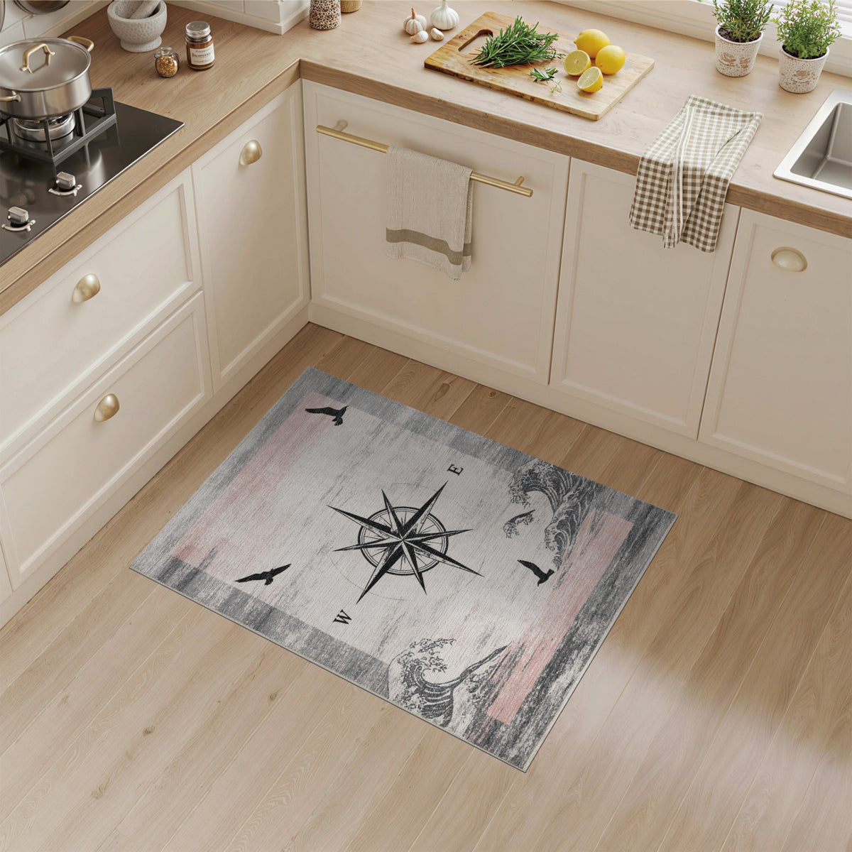Compass Rose Waves Area Rug