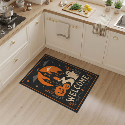 Halloween Welcome Ghost Pumpkin Area Rug