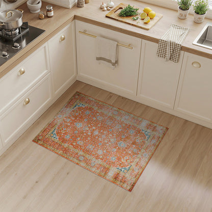 Orange Floral Vintage No. 38 Area Rug