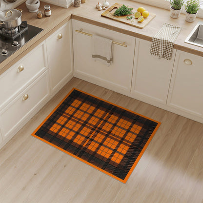 Geometric Modern Orange Plaid Geometric Area Rug