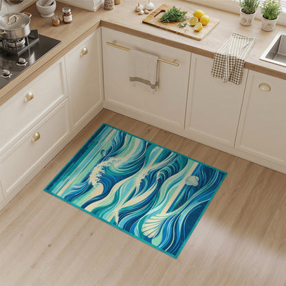 Coastal Wave Seashell Area Rug