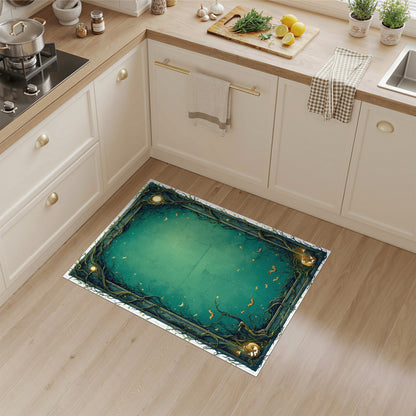 Enchanted Teal Vine Halloween Area Rug