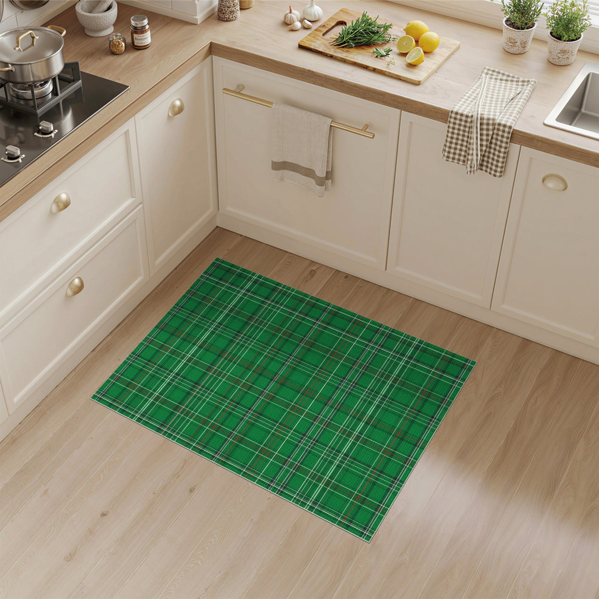 Green Plaid Heritage Area Rug