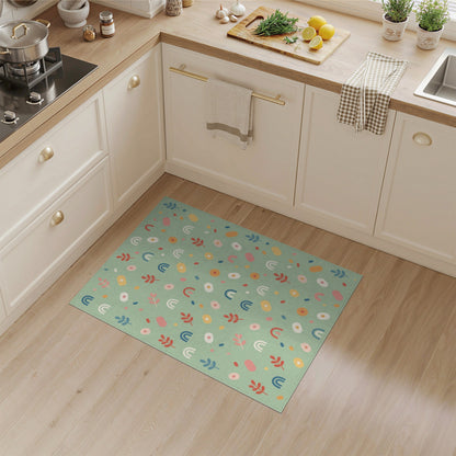 Sage Green Rainbow Kids Area Rug