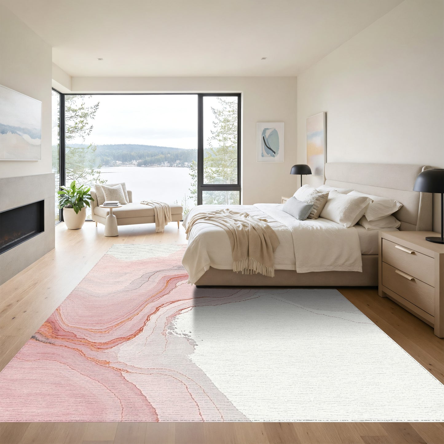 Abstract Layered Fluid Contours Rug