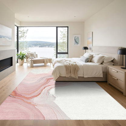 Abstract Layered Fluid Contours Rug