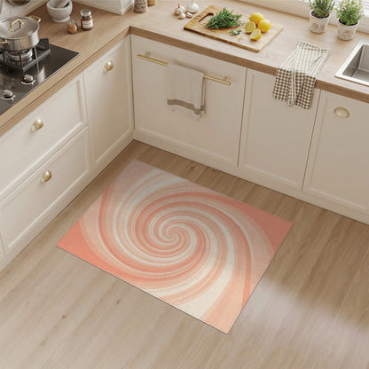 Orange Swirl Spiral Area Rug