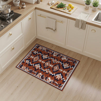 Brown and Tan Geometric Southwestern Brown Geometric Area Rug