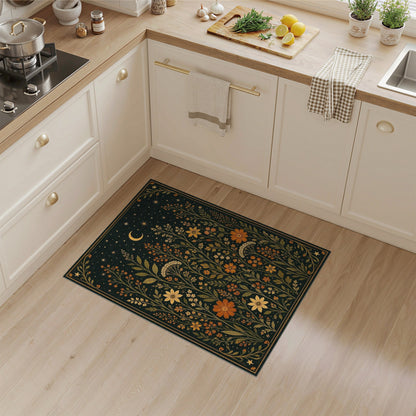 Multi-color and Patterns Celestial Floral Gold Area Rug