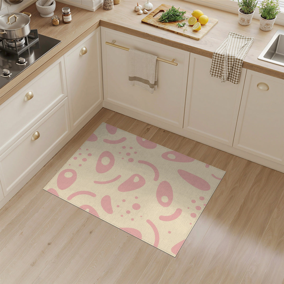 Pink Abstract Blob Area Rug